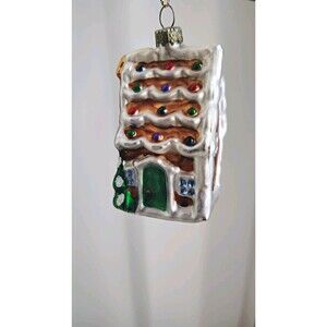 Thomas Pacconi Museum Series Gingerbread House Glass Christmas Ornament Vintage